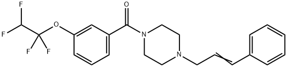 4-(3-PHENYLPROP-2-ENYL)PIPERAZINYL 3-(1,1,2,2-TETRAFLUOROETHOXY)PHENYL KETONE Struktur