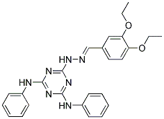 (E)-6-(2-(3,4-DIETHOXYBENZYLIDENE)HYDRAZINYL)-N2,N4-DIPHENYL-1,3,5-TRIAZINE-2,4-DIAMINE Struktur