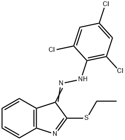 2-(ETHYLSULFANYL)-3H-INDOL-3-ONE N-(2,4,6-TRICHLOROPHENYL)HYDRAZONE Struktur