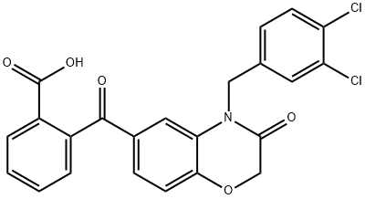 2-([4-(3,4-DICHLOROBENZYL)-3-OXO-3,4-DIHYDRO-2H-1,4-BENZOXAZIN-6-YL]CARBONYL)BENZENECARBOXYLIC ACID Struktur