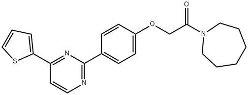 1-(1-AZEPANYL)-2-(4-[4-(2-THIENYL)-2-PYRIMIDINYL]PHENOXY)-1-ETHANONE Struktur