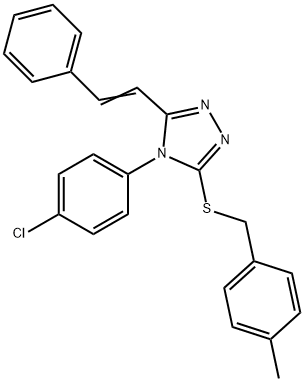 4-(4-CHLOROPHENYL)-3-[(4-METHYLBENZYL)SULFANYL]-5-[(E)-2-PHENYLETHENYL]-4H-1,2,4-TRIAZOLE Struktur