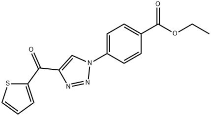 ETHYL 4-[4-(2-THIENYLCARBONYL)-1H-1,2,3-TRIAZOL-1-YL]BENZENECARBOXYLATE Struktur