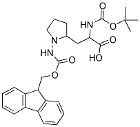 2-N-(TERT-BUTOXYCARBONYL)-AMINO-3-(2-N-FMOC-AMINO-PYRROLIDINYL)PROPIONIC ACID Struktur