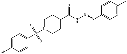 1-[(4-CHLOROPHENYL)SULFONYL]-N'-[(E)-(4-METHYLPHENYL)METHYLIDENE]-4-PIPERIDINECARBOHYDRAZIDE Struktur