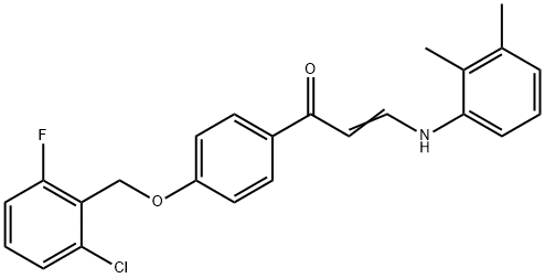 (E)-1-(4-[(2-CHLORO-6-FLUOROBENZYL)OXY]PHENYL)-3-(2,3-DIMETHYLANILINO)-2-PROPEN-1-ONE Struktur