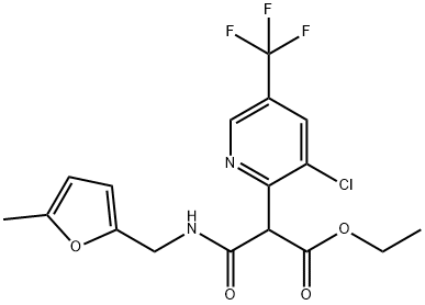 ETHYL 2-[3-CHLORO-5-(TRIFLUOROMETHYL)-2-PYRIDINYL]-3-([(5-METHYL-2-FURYL)METHYL]AMINO)-3-OXOPROPANOATE Struktur