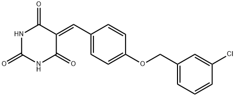 5-((4-[(3-CHLOROBENZYL)OXY]PHENYL)METHYLENE)-2,4,6(1H,3H,5H)-PYRIMIDINETRIONE Struktur