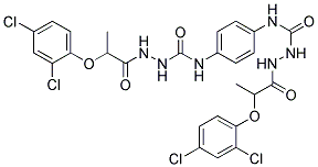 2-(2,4-DICHLOROPHENOXY)-N-(((4-(((2-(2,4-DICHLOROPHENOXY)PROPANOYLAMINO)AMINO)CARBONYLAMINO)PHENYL)AMINO)CARBONYLAMINO)PROPANAMIDE Struktur