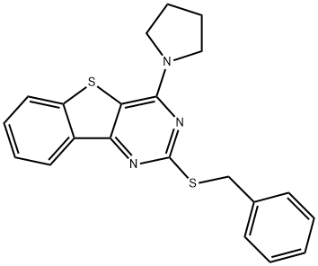 2-(BENZYLSULFANYL)-4-(1-PYRROLIDINYL)[1]BENZOTHIENO[3,2-D]PYRIMIDINE Struktur