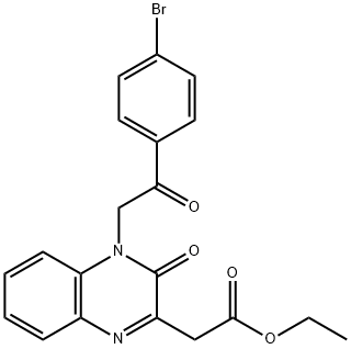 ETHYL 2-(4-[2-(4-BROMOPHENYL)-2-OXOETHYL]-3-OXO-3,4-DIHYDRO-2-QUINOXALINYL)ACETATE Struktur