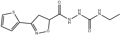 N-ETHYL-2-([3-(2-THIENYL)-4,5-DIHYDRO-5-ISOXAZOLYL]CARBONYL)-1-HYDRAZINECARBOXAMIDE Struktur