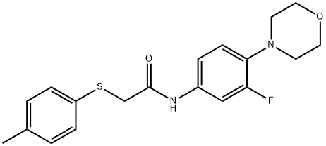 N-(3-FLUORO-4-MORPHOLINOPHENYL)-2-[(4-METHYLPHENYL)SULFANYL]ACETAMIDE Struktur