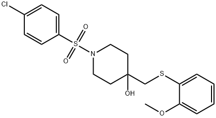 1-[(4-CHLOROPHENYL)SULFONYL]-4-([(2-METHOXYPHENYL)SULFANYL]METHYL)-4-PIPERIDINOL Struktur