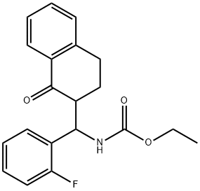 ETHYL N-[(2-FLUOROPHENYL)(1-OXO-1,2,3,4-TETRAHYDRO-2-NAPHTHALENYL)METHYL]CARBAMATE Struktur