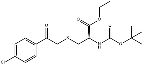 ETHYL 2-[(TERT-BUTOXYCARBONYL)AMINO]-3-([2-(4-CHLOROPHENYL)-2-OXOETHYL]SULFANYL)PROPANOATE Struktur