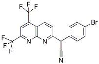 2-[5,7-BIS(TRIFLUOROMETHYL)[1,8]NAPHTHYRIDIN-2-YL]-2-(4-BROMOPHENYL)ACETONITRILE Struktur