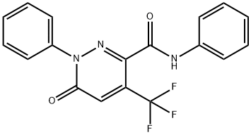 6-OXO-N,1-DIPHENYL-4-(TRIFLUOROMETHYL)-1,6-DIHYDRO-3-PYRIDAZINECARBOXAMIDE Struktur