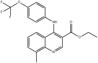 ETHYL 8-METHYL-4-[4-(TRIFLUOROMETHOXY)ANILINO]-3-QUINOLINECARBOXYLATE Struktur