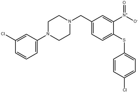 1-(3-CHLOROPHENYL)-4-(4-[(4-CHLOROPHENYL)SULFANYL]-3-NITROBENZYL)PIPERAZINE Struktur