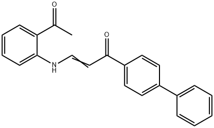 (E)-3-(2-ACETYLANILINO)-1-[1,1'-BIPHENYL]-4-YL-2-PROPEN-1-ONE Struktur