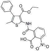 2-(([3-(ETHOXYCARBONYL)-5-METHYL-4-PHENYLTHIEN-2-YL]AMINO)CARBONYL)-6-NITROBENZOIC ACID Struktur