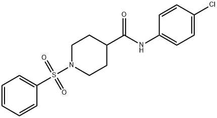 N-(4-CHLOROPHENYL)-1-(PHENYLSULFONYL)-4-PIPERIDINECARBOXAMIDE Struktur