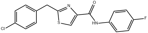 2-(4-CHLOROBENZYL)-N-(4-FLUOROPHENYL)-1,3-THIAZOLE-4-CARBOXAMIDE Struktur