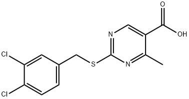 2-[(3,4-DICHLOROBENZYL)SULFANYL]-4-METHYL-5-PYRIMIDINECARBOXYLIC ACID Struktur