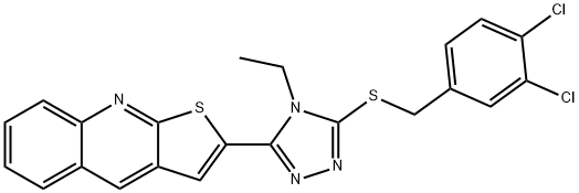 2-(5-[(3,4-DICHLOROBENZYL)SULFANYL]-4-ETHYL-4H-1,2,4-TRIAZOL-3-YL)THIENO[2,3-B]QUINOLINE Struktur