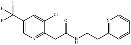 2-[3-CHLORO-5-(TRIFLUOROMETHYL)-2-PYRIDINYL]-N-[2-(2-PYRIDINYL)ETHYL]ACETAMIDE Struktur