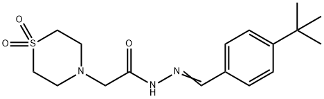 N'-((E)-[4-(TERT-BUTYL)PHENYL]METHYLIDENE)-2-(1,1-DIOXO-1LAMBDA6,4-THIAZINAN-4-YL)ACETOHYDRAZIDE Struktur