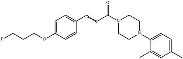 (E)-1-[4-(2,4-DIMETHYLPHENYL)PIPERAZINO]-3-[4-(3-FLUOROPROPOXY)PHENYL]-2-PROPEN-1-ONE Struktur