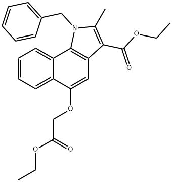 ETHYL 1-BENZYL-5-(2-ETHOXY-2-OXOETHOXY)-2-METHYL-1H-BENZO[G]INDOLE-3-CARBOXYLATE Struktur