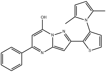 2-[3-(2,5-DIMETHYL-1H-PYRROL-1-YL)-2-THIENYL]-5-PHENYLPYRAZOLO[1,5-A]PYRIMIDIN-7-OL Struktur