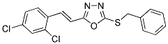 2-(BENZYLSULFANYL)-5-[(E)-2-(2,4-DICHLOROPHENYL)ETHENYL]-1,3,4-OXADIAZOLE Struktur