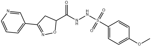 4-METHOXY-N'-([3-(3-PYRIDINYL)-4,5-DIHYDRO-5-ISOXAZOLYL]CARBONYL)BENZENESULFONOHYDRAZIDE Struktur