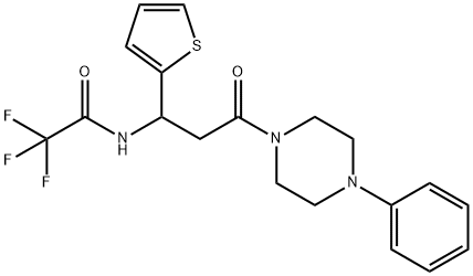 2,2,2-TRIFLUORO-N-[3-OXO-3-(4-PHENYLPIPERAZINO)-1-(2-THIENYL)PROPYL]ACETAMIDE Struktur