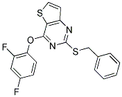 2-(BENZYLSULFANYL)-4-(2,4-DIFLUOROPHENOXY)THIENO[3,2-D]PYRIMIDINE Struktur