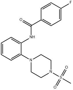 4-FLUORO-N-(2-[4-(METHYLSULFONYL)PIPERAZINO]PHENYL)BENZENECARBOXAMIDE Struktur