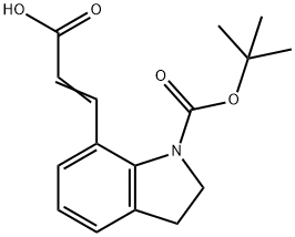 7-(2-CARBOXY-VINYL)-2,3-DIHYDRO-INDOLE-1-CARBOXYLIC ACID TERT-BUTYL ESTER Struktur