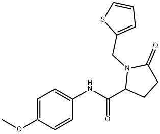 N-(4-METHOXYPHENYL)-5-OXO-1-(2-THIENYLMETHYL)-2-PYRROLIDINECARBOXAMIDE Struktur