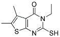 3-ETHYL-2-MERCAPTO-5,6-DIMETHYL-3H-THIENO-[2,3-D]PYRIMIDIN-4-ONE Struktur