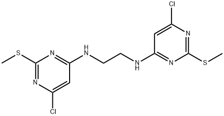 N-[6-CHLORO-2-(METHYLSULFANYL)-4-PYRIMIDINYL]-N-(2-([6-CHLORO-2-(METHYLSULFANYL)-4-PYRIMIDINYL]AMINO)ETHYL)AMINE Struktur