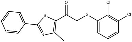 2-[(2,3-DICHLOROPHENYL)SULFANYL]-1-(4-METHYL-2-PHENYL-1,3-THIAZOL-5-YL)-1-ETHANONE Struktur