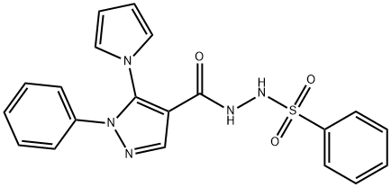 N'-([1-PHENYL-5-(1H-PYRROL-1-YL)-1H-PYRAZOL-4-YL]CARBONYL)BENZENESULFONOHYDRAZIDE Struktur