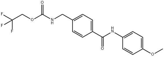 2,2,2-TRIFLUOROETHYL N-(4-[(4-METHOXYANILINO)CARBONYL]BENZYL)CARBAMATE Struktur