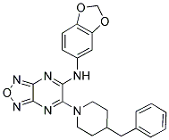 N-(BENZO[D][1,3]DIOXOL-5-YL)-6-(4-BENZYLPIPERIDIN-1-YL)-[1,2,5]OXADIAZOLO[3,4-B]PYRAZIN-5-AMINE Struktur