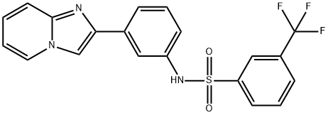 N-(3-IMIDAZO[1,2-A]PYRIDIN-2-YLPHENYL)-3-(TRIFLUOROMETHYL)BENZENESULFONAMIDE Struktur