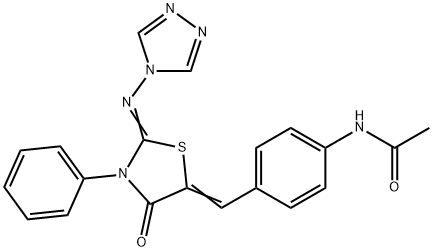 N-(4-([4-OXO-3-PHENYL-2-(4H-1,2,4-TRIAZOL-4-YLIMINO)-1,3-THIAZOLAN-5-YLIDEN]METHYL)PHENYL)ACETAMIDE Struktur